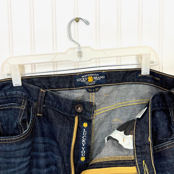 Lucky Brand Jeans 361 Vintage Straight Zip Fly Dark Harp Blue Men's Sz 36 x 32. - Picture 9 of 9